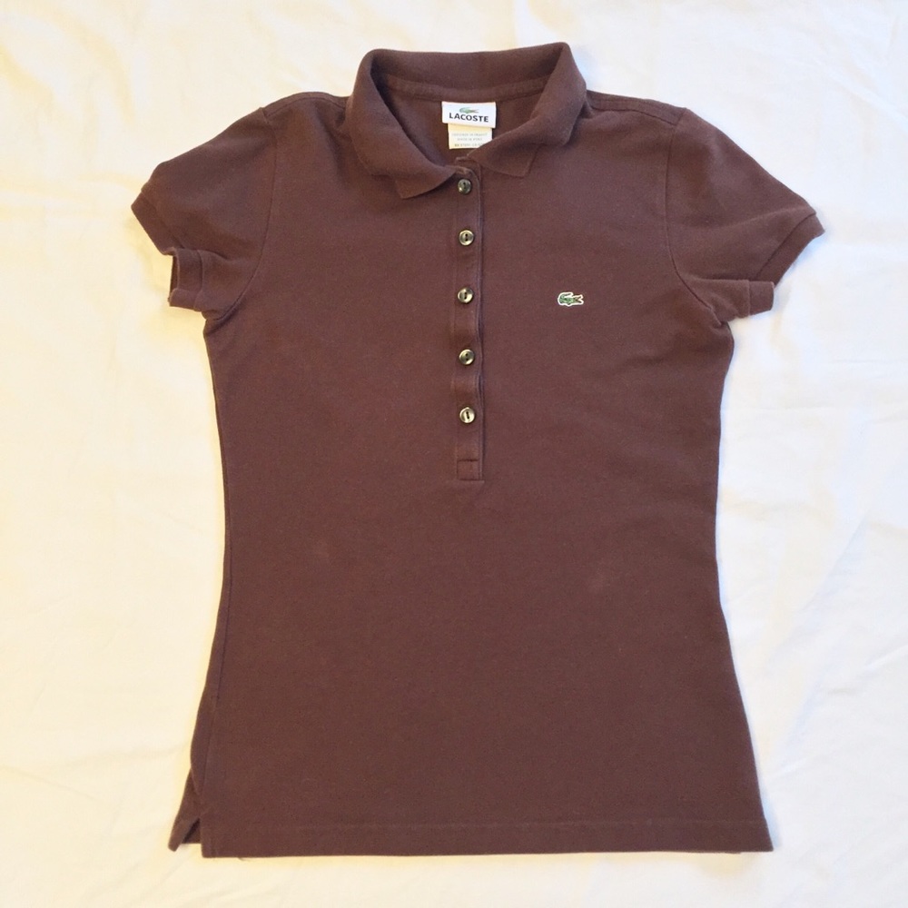 Lacoste Brown Slim Fit Stretch Polo Size 4